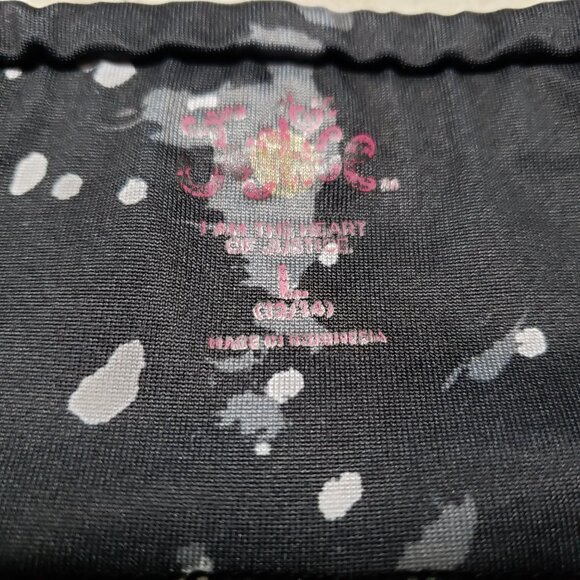 Justice Black and Gold White Splatter Print Leggings Size L 12-14 - Picture 3 of 12